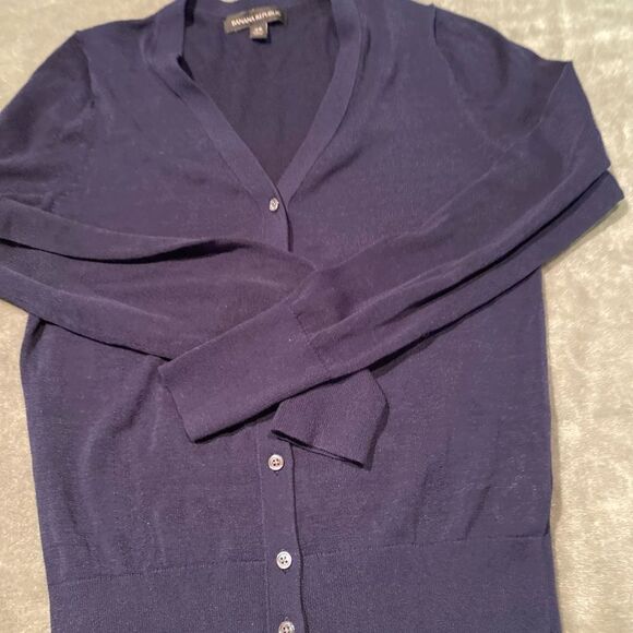 BANANA REPUBLIC Navy Summer Cropped Sweater - Picture 3 of 8